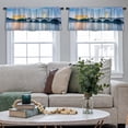 thumbnail image 5 of LALILO Kitchen Curtain Valance Unique Universe Black Blue Rod Pocket Window Curtain 52"x 18" Set of 2, 5 of 7