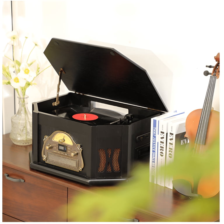 ORCC 10-in-1 Wood Vinyl Record Player with Bluetooth photo 8