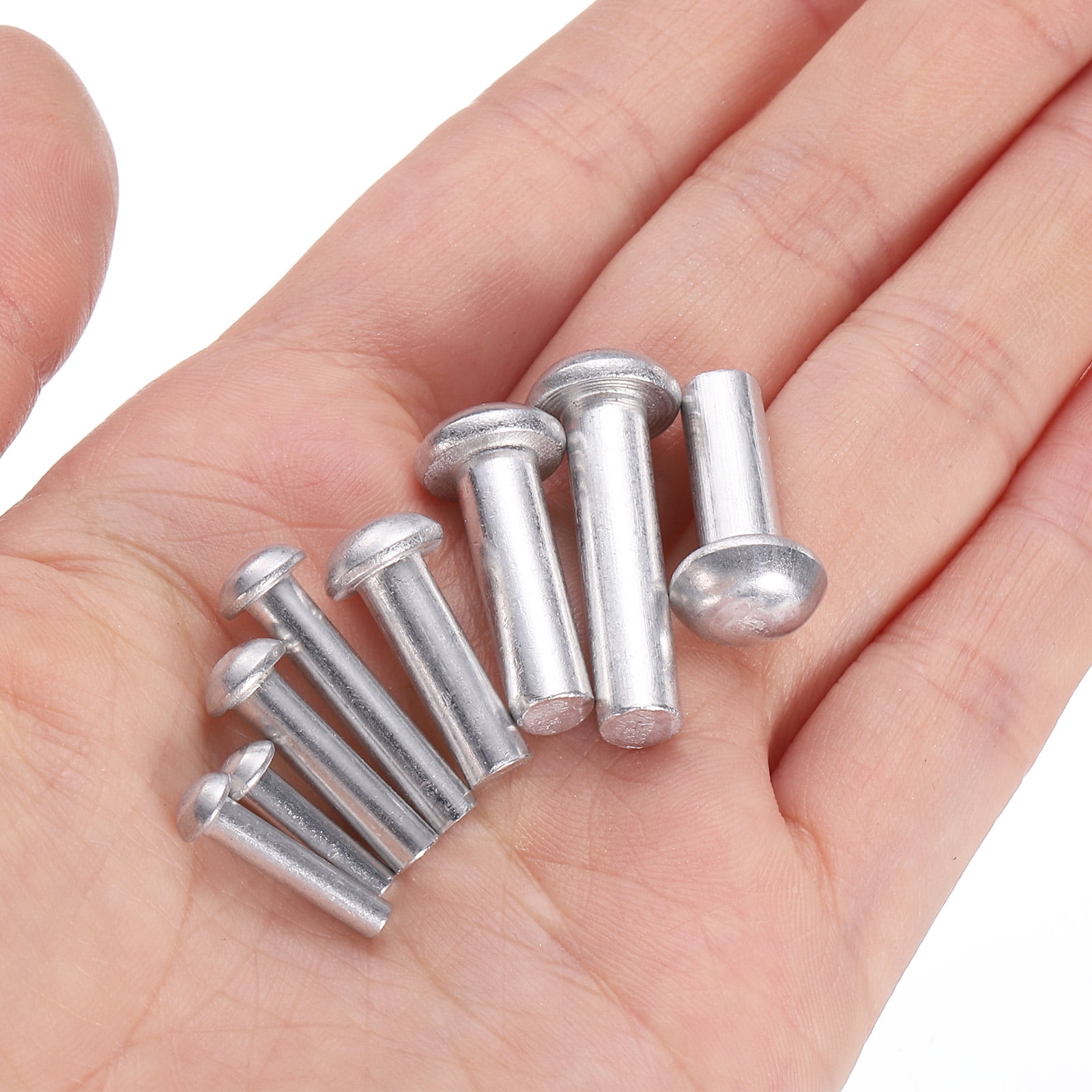 Uxcell 150 Pack Brazier Head Solid Aluminum Rivets, M6 Dia x 20mm Length Round Head Aluminum Boat Rivets for Repairing Boats, Machinery, Aircraft, Automobile Industry