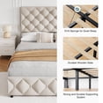 thumbnail image 5 of KATIDAP Queen Size Bed Frame with 4 Storage Drawers and Headboard, Linen Upholstered Platform Bed Frame, Diamond Stitched Button Tufted, No Box Spring Needed, Beige, 5 of 7