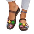 thumbnail image 4 of CHWshoes Sandals for Women Jelly Floral Mules Clogs Clear Sparkly Slip On Closed Toe Waterproof Sandals for Summer Beach Casual Black Size 37, 4 of 5