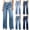 Light Blue, variant on SBYOJLPB Women's Jeans Pants Wide Leg High Waist Elastic Straight Loose Drawstring Denim Pants