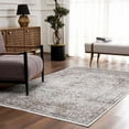 thumbnail image 5 of Hauteloom Ariana Bohemian Vintage Medallion Area Rug - Farmhouse Oriental Carpet for Living Room, Bedroom - Machine Washable- Pearl, Dark Brown, Brown - 6'7" x 9', 5 of 11