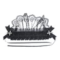 thumbnail image 2 of Rongfmy Gothic Lace Headband with Demon Veil Adjustable for Costume Events Accessory Black, 2 of 9