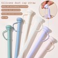 thumbnail image 2 of Silicone Long Reusable Straw with Straw Cap Drinking Straw Dustproof Soft Str W0 Q7E8, 2 of 8