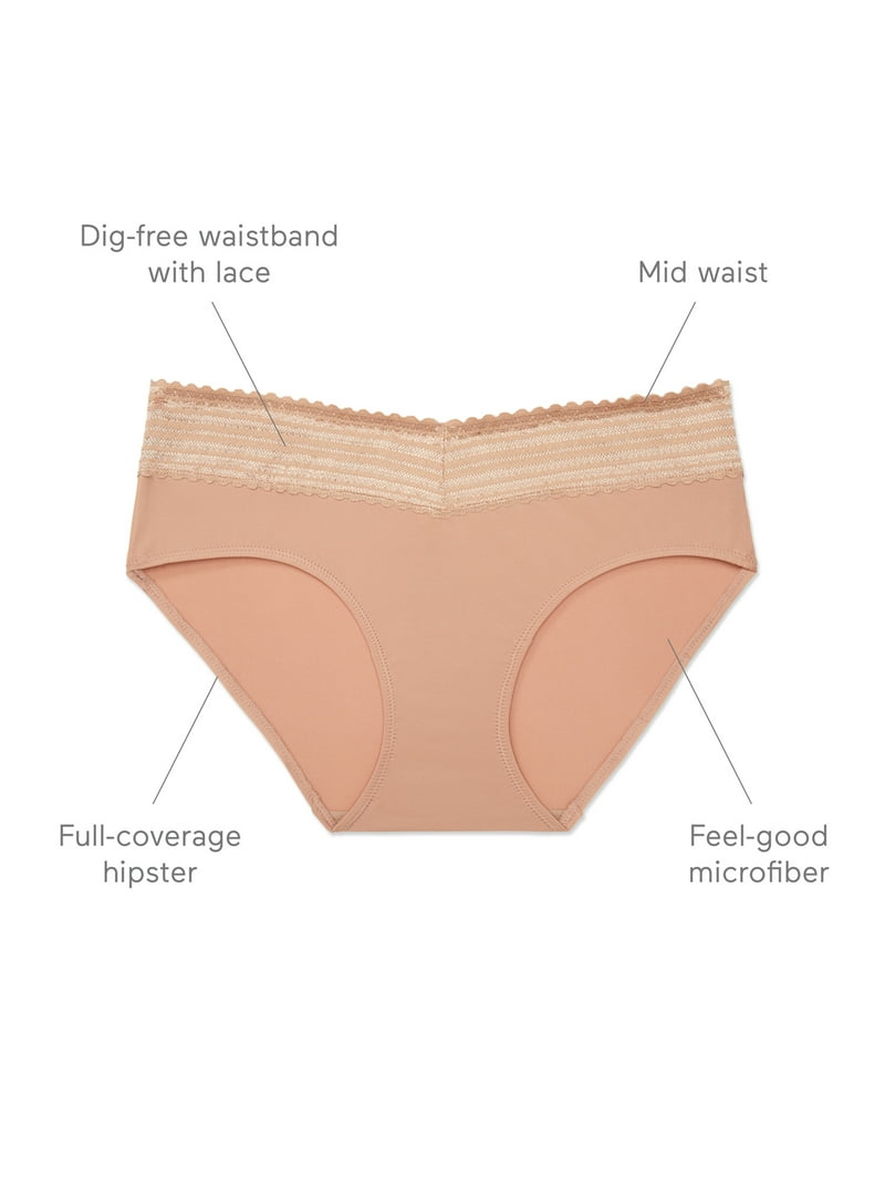 Warners Blissful Benefits Dig-Free Microfiber Lace Hipster 3-Pack