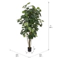thumbnail image 3 of Vickerman 7' Artificial Green Potted Fiddle Tree., 3 of 9