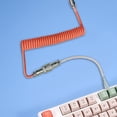 thumbnail image 4 of Oggfader Keyboards for Computers Coiled USB C Cable For Gaming Keyboard RGB Double Sleeved Mechanical Keyboard Cable With Detachable Metal 1.5M USB C To USB A Red, 4 of 8