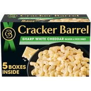 Cracker Barrel Sharp White Cheddar Macaroni & Cheese Dinner, 5 ct Pack, 14 oz Boxes