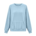 thumbnail image 6 of Sweatshirt for Women with Pockets Lightweight Long Sleeve Round Neck Sweatshirt Keep Warm Tops, 6 of 6