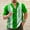 Green, variant on Mens Casual Vintage Bowling Shirt Retro Striped Short Sleeve Button Down Shirts
