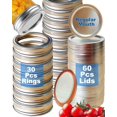 thumbnail image 1 of 90Pcs Mason Jar Lids with Rings for 70MM Regular Mouth, Premium Split-Type Fit & Airtight Canning Lids for Mason Jar and Ball Kerr Jars (70MM Regular Mouth), 1 of 7