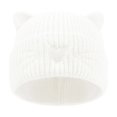 thumbnail image 2 of Baby Knit Beanie Cat Ear, Toddler Newborn Winter Warm Cute Ears Love Heart Embroidered Infants Cap, White 0-6 Months, 2 of 6