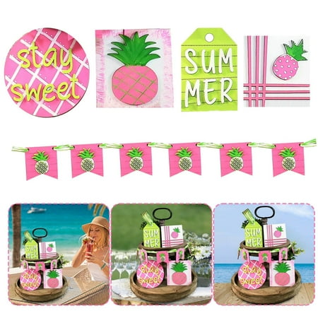 

Tropical Tiered Tray Set Pineapple Tiered Tray Summer Tiered Tray Mini Sign Tiered Tray Decor Tiered Tray Set Farmhouse Ornaments Tray Ornaments
