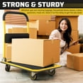 thumbnail image 5 of Heavy Duty Foldable Push Cart Dolly | 330 lbs. Capacity | Upgraded Collapsible Hand Truck Folding Platform with Swivel Wheels | Flat Bed Moving Wagon | Space Saving Push Handle (Yellow), 5 of 7