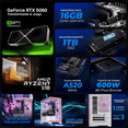thumbnail image 3 of PC Gamer Xtreme PC Gaming NVIDIA GeForce RTX 5060 AMD Ryzen 7 5700 16GB SSD 1TB Sistema Liquido WIFI Pink gaming 1080p, estudios y multitarea, 3 of 6