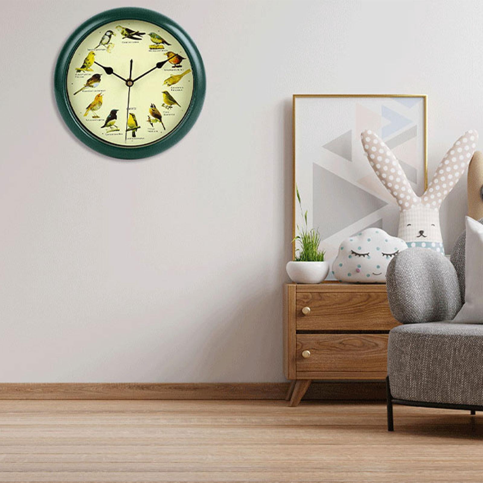 flameer Singing Bird Wall Clock Melody Clock Rustic Decorative Clock Modern Hanging Wall