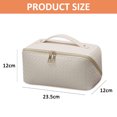 thumbnail image 2 of Bolsa de viaje para cosméticos de gran capacidad, bolsa de maquillaje, bolsa organizadora de maquillaje de cuero PU portátil e impermeable, 2 of 5
