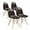 Brown, variant on QRKD Dining Chairs Set of 4,Modern Kitchen Dining Room Chairs,Shell Lounge Plastic Chair with Natural Wooden Legs for Living Room Side Chairs Grey