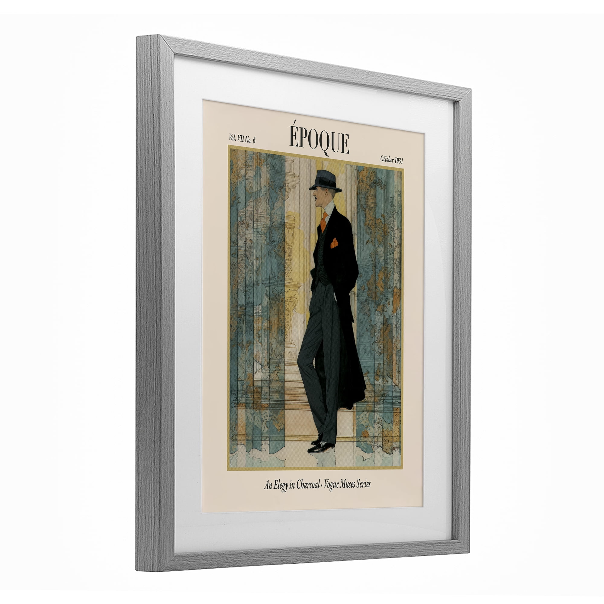 Stupell Industries The Gentleman Magazine Gray Framed Print Under Glass, design by A Barefoot Stylist