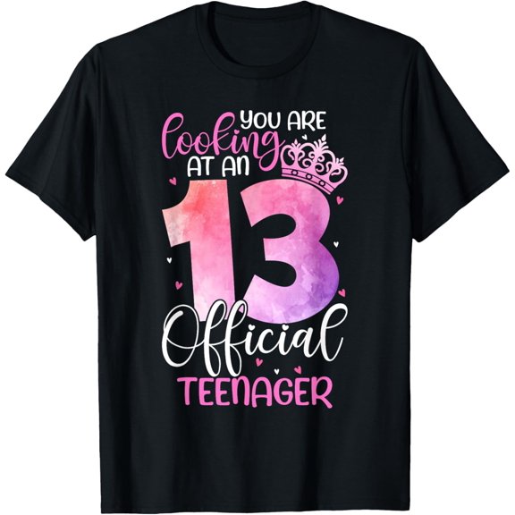 13th Birthday Girls 13 Years Cute Official Teenager Birthday T-Shirt
