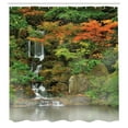 thumbnail image 3 of Ambesonne Waterfall Shower Curtain, Nature Foggy Morning, 69"Wx75"L, Orange Brown, 3 of 5