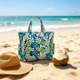 thumbnail image 6 of BiFandian Small Beach Tote Bag for Women, Waterproof Sandproof Canvas Beach Bag with Durable Zipper Pockets, Summer Lightweight Beach Tote for Travel, Vacation, Pool, Gym, Shopping and Daily Errands, 6 of 6
