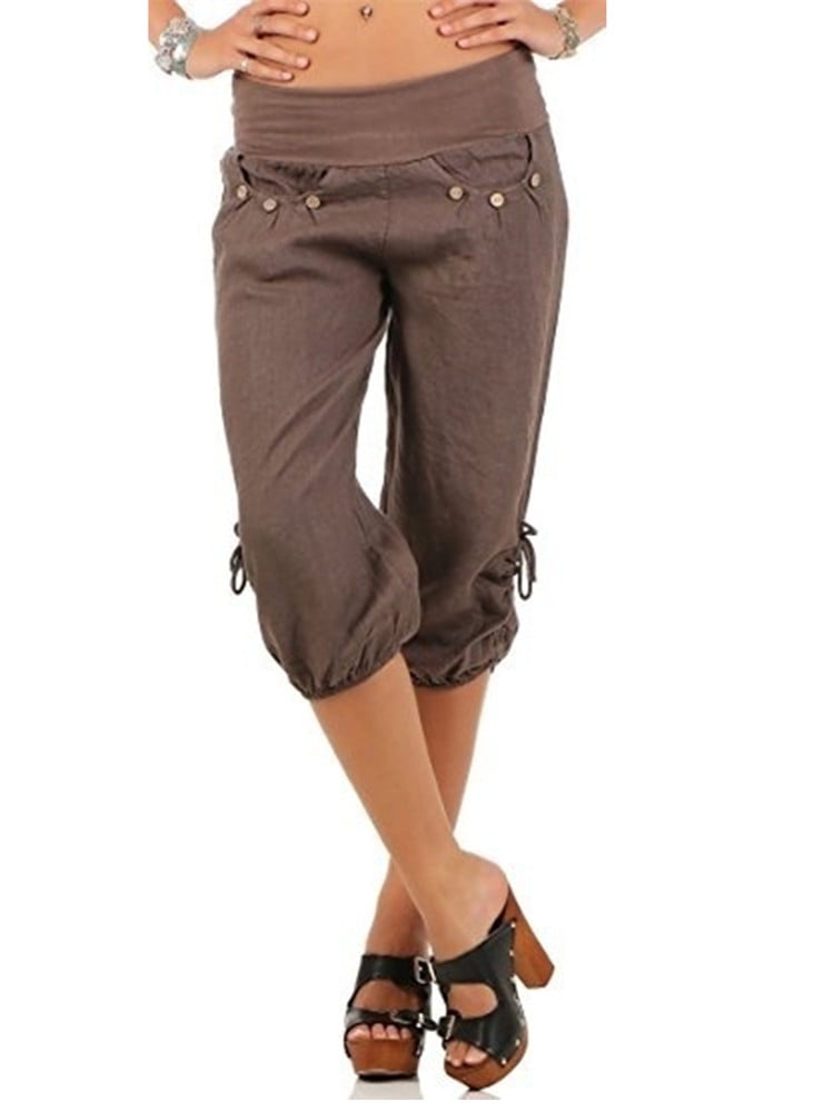 NGMQ Knee-Length Women Loose Casual Pants Capris - Walmart.com