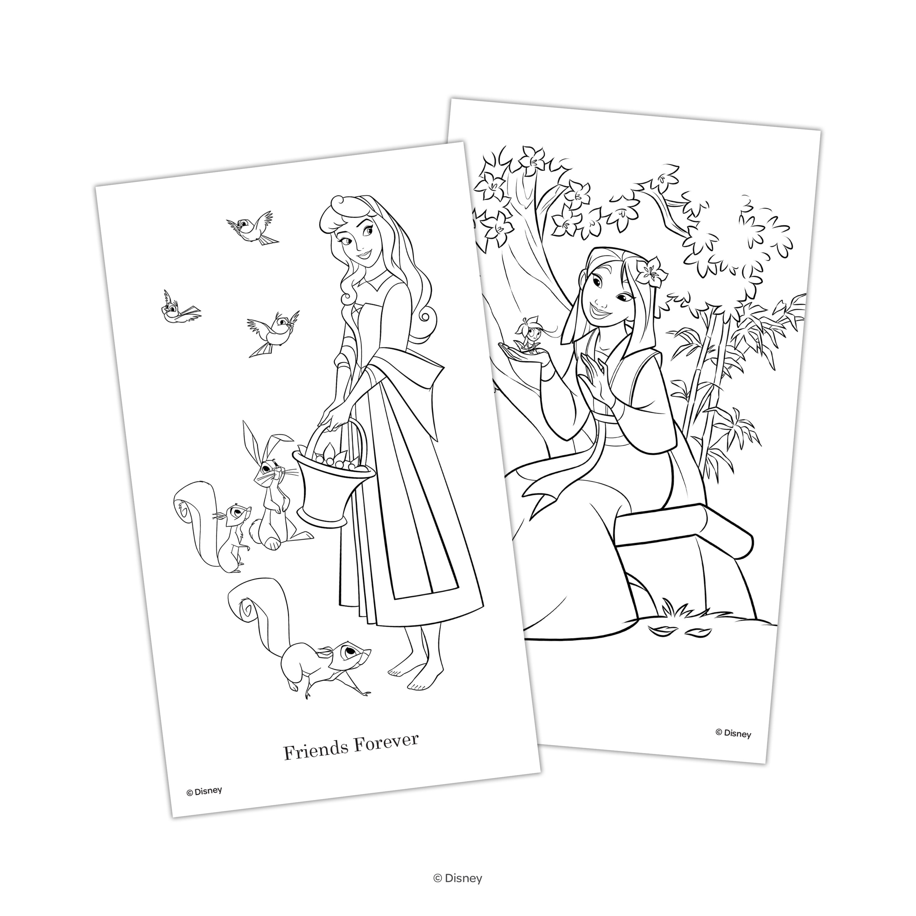 (2 pack) Disney Princess 8 Count Mini Play Pack with Small Coloring Book and Crayons, Paper Party Favors