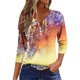 thumbnail image 1 of Fiudx Liquidación de Ofertas Flash Blusa de Manga 3/4 Corta Estampada a La Moda para Mujer, Blusa Informal con Cuello Redondo, 1 of 5