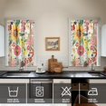 thumbnail image 2 of Vintage Colorful Flowers Tier Kitchen Curtains for Bathroom Living Rod Pocket Window Drapes 28"x39" 2 Panels Window Treatment Tiers, 2 of 4