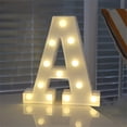 thumbnail image 2 of 1pc LED Marquee Number Lights Sign, Luces De Decoraciones De Halloween Al Aire Libre, Alfabeto A-T, Alimentado Por Batería Luces De Números De Decoración De Navidad Blanco Cálido, Accesorio De Vacacio, 2 of 4