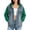 Green, variant on Tqcoqu Women's Color Block Hooded Denim Jacket with Multi Pocket,Button Down Long Sleeve Knit Sleeve Loose Casual Jean Trucker Coat For Fall Winter,Black Women's S-XXL
