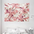 thumbnail image 1 of Floral Tapestry, Cute Swirled Florets in Pastel Tones Romantic Shabby Chic Fragrance Pattern, Wall Hanging for Bedroom Living Room Dorm Decor, 80W X 60L Inches, Beige Coral Maroon, by Ambesonne, 1 of 2