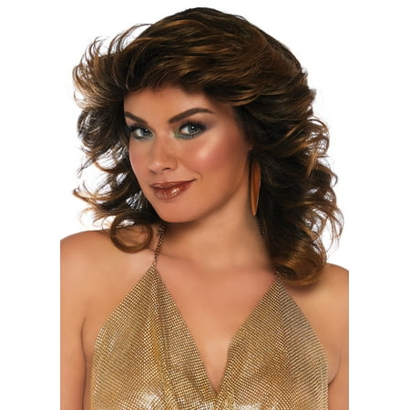 Leg Avenue Women's Fashion Synthetic Costume Cosplay Farrah Feathered Wig, Brown, O/S