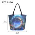 thumbnail image 5 of FORMRS Womens Canvas Tote Bag with Zipper Inner Pocket Shoulder Handbag, Beautiful Floral Moon, 5 of 7