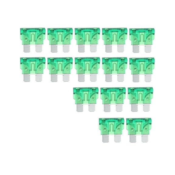 Unique Bargains Car Fuse Blade Style Fuses 30A ATO Fuse Durable Short Circuit Protection Green 15Pcs