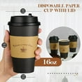 thumbnail image 2 of Vasos desechables de papel para beber, 16 oz, paquete de 100 con tapas y pajitas, 2 of 7