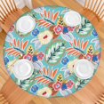 thumbnail image 2 of Perfect Fit Boho Round Table Cover, Colorful Floral Design with Elasticated Border for 52 54 56 Inch Circular Tables, 2 of 7