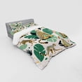 thumbnail image 2 of Ambesonne Cheetah Bedding Set 4 Pcs, Modern Jungle Leaf Scene, Queen, Jade Green Mustard and White, 2 of 2