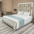 thumbnail image 1 of Flower Bed Runner, Hydrangea Flowers over Soft Background Wedding Bridal Design, Decorative Accent Bedding Scarf for Hotels Homes and Guestrooms, Queen, Pale Blue Reseda Green, by Ambesonne, 1 of 2