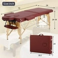 thumbnail image 7 of XF XINFENG Portable Massage Table 73 inch 2 Fold Lash Bed Height Adjustable Tattoo Salon Bed 350 lbs Capacity with Facial Cradle & Carry Case, Burgundy, 7 of 7