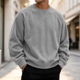 thumbnail image 2 of Thousandth Men's Corduroy Crew Neck Sweatshirt Casual Raglan Long Sleeve Pullover Soft Loose Fit Outerwear for Autumn Winter, 2 of 8