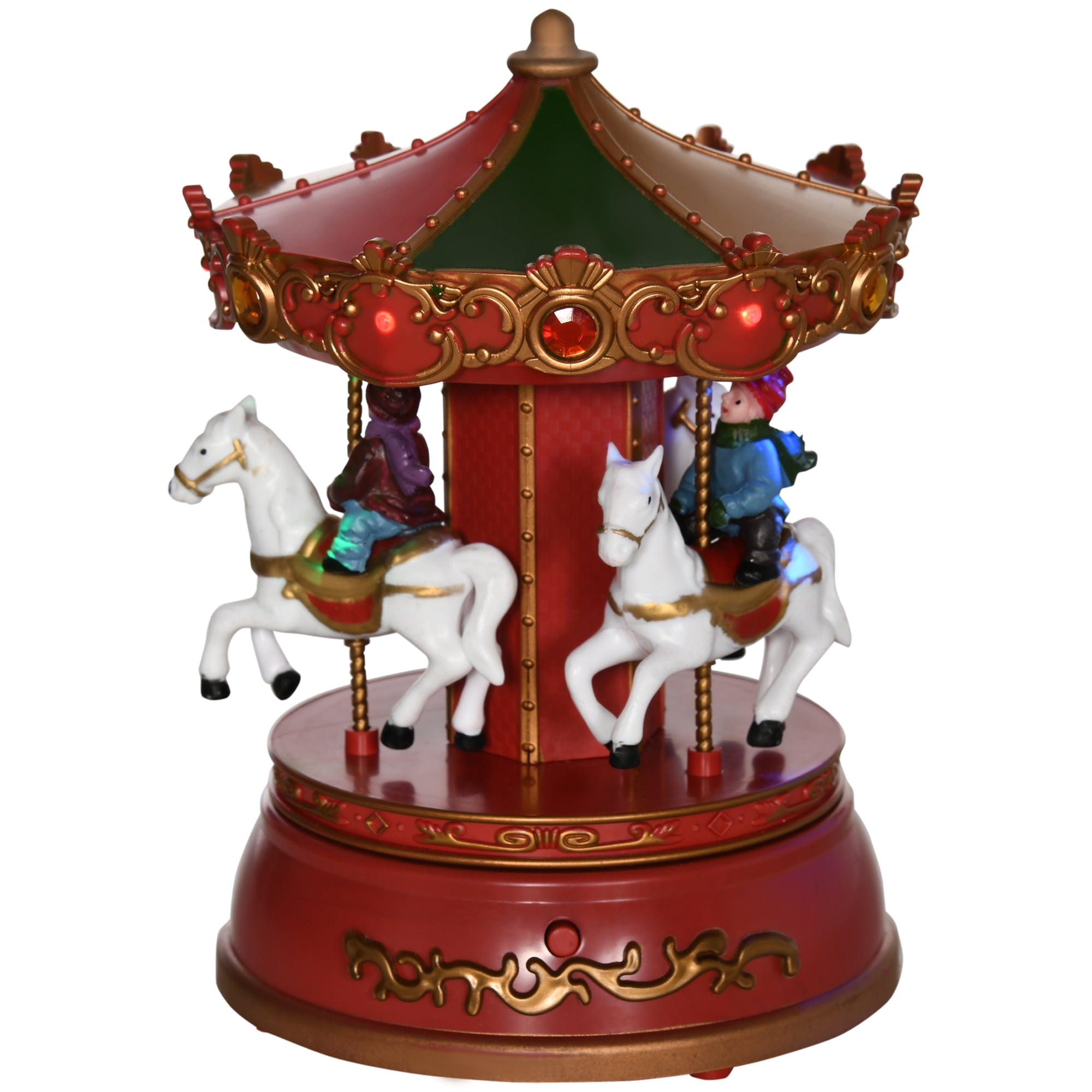 Buy Carousel Music Box with LED Light, Figurine, 3Horse Musical