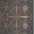 thumbnail image 1 of Drop-In, Glue-Up 2'x2' Faux Tin PVC Ceiling Tile , Mocha, Sample, 1 of 4