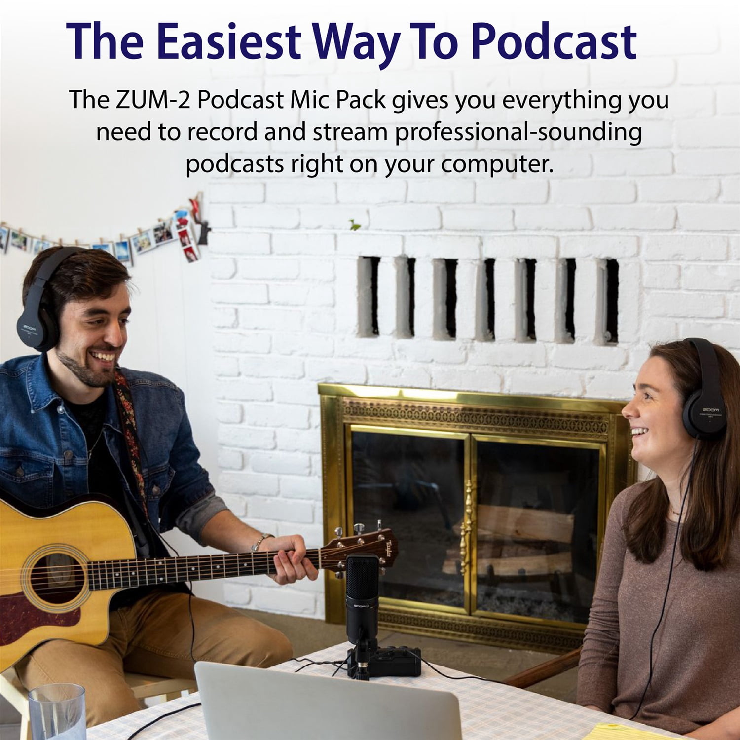 Zoom ZUM-2 Dual Mic Podcasting Bundle – Includes 2 USB Condenser Microphones, 2 Headphones, 2 Tripod Stands, 2 Mic Mounts, 2 Windscreens, 2 USB Cables, 32GB microSDHC Card w/ Adapter & Cleaning Cloth