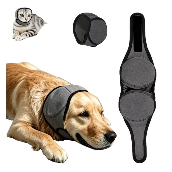 Dog Ear Muffs Noise Protection – Adjustable Calming Ear Covers,No Flap Anxiety Relief Hood for Sensitive Dogs,for Thunderstorms, Fireworks, Bathing & Swimming