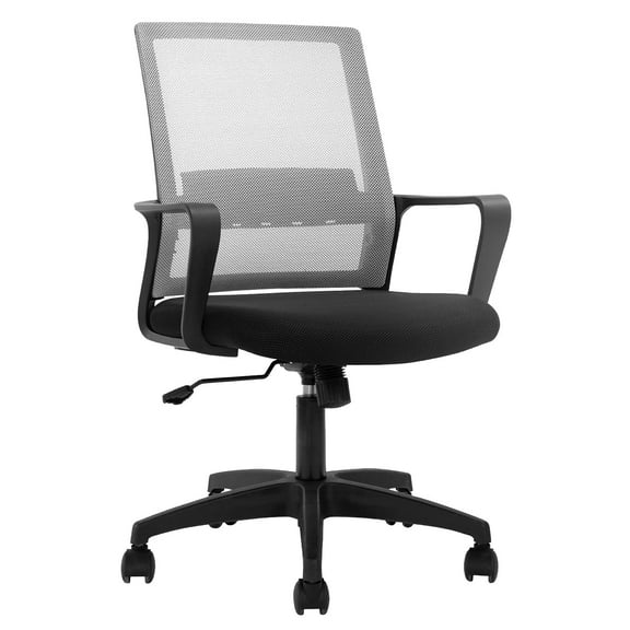 FDW Ergonomic Mesh Office Chair - Adjustable Mid-Back Computer Desk Chair with Lumbar Support, Grey