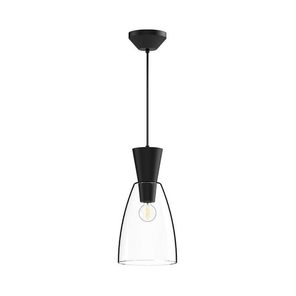 PD534007MBCL-Alora Lighting-Arlo - 1 Light Pendant-14 Inches Tall and 7 Inches Wide-Matte Black Finish
