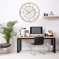 thumbnail image 2 of Sorbus Large Wall Clock - Minimalist White Wood with Gold Metal Accents - Scandinavian Room Décor, 2 of 8